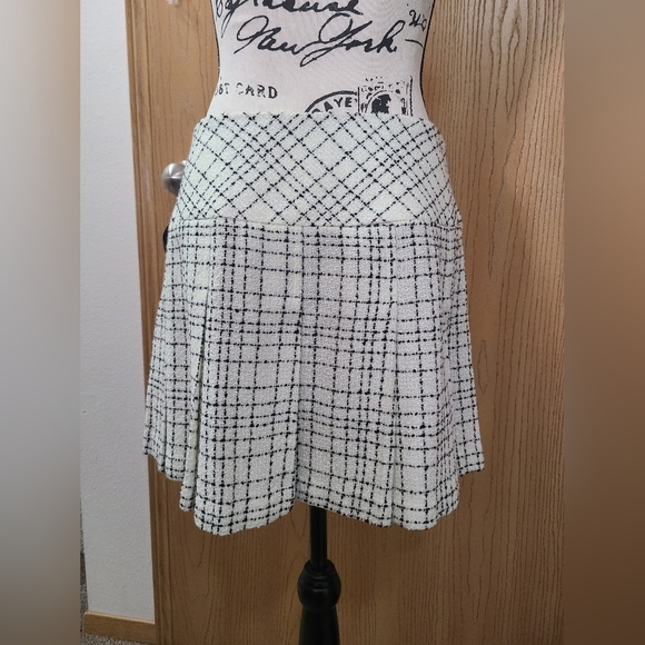 Studio Y Y2k Tweed Pleated Ribbon Preppy Schoolgirl Academia Skirt - Picture 3 of 5